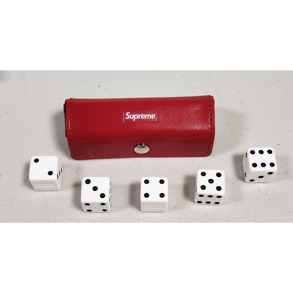 Supreme Leather Dice Set Red FW25 Made in Italy New Complete w/ Box Authentic